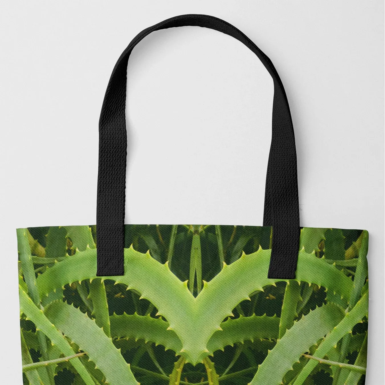 Spiked - Aloe Vera Botanical Op Art Shopping Tote