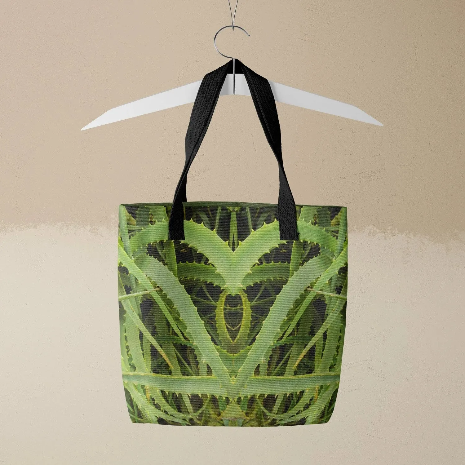 Spiked - Aloe Vera Botanical Op Art Shopping Tote