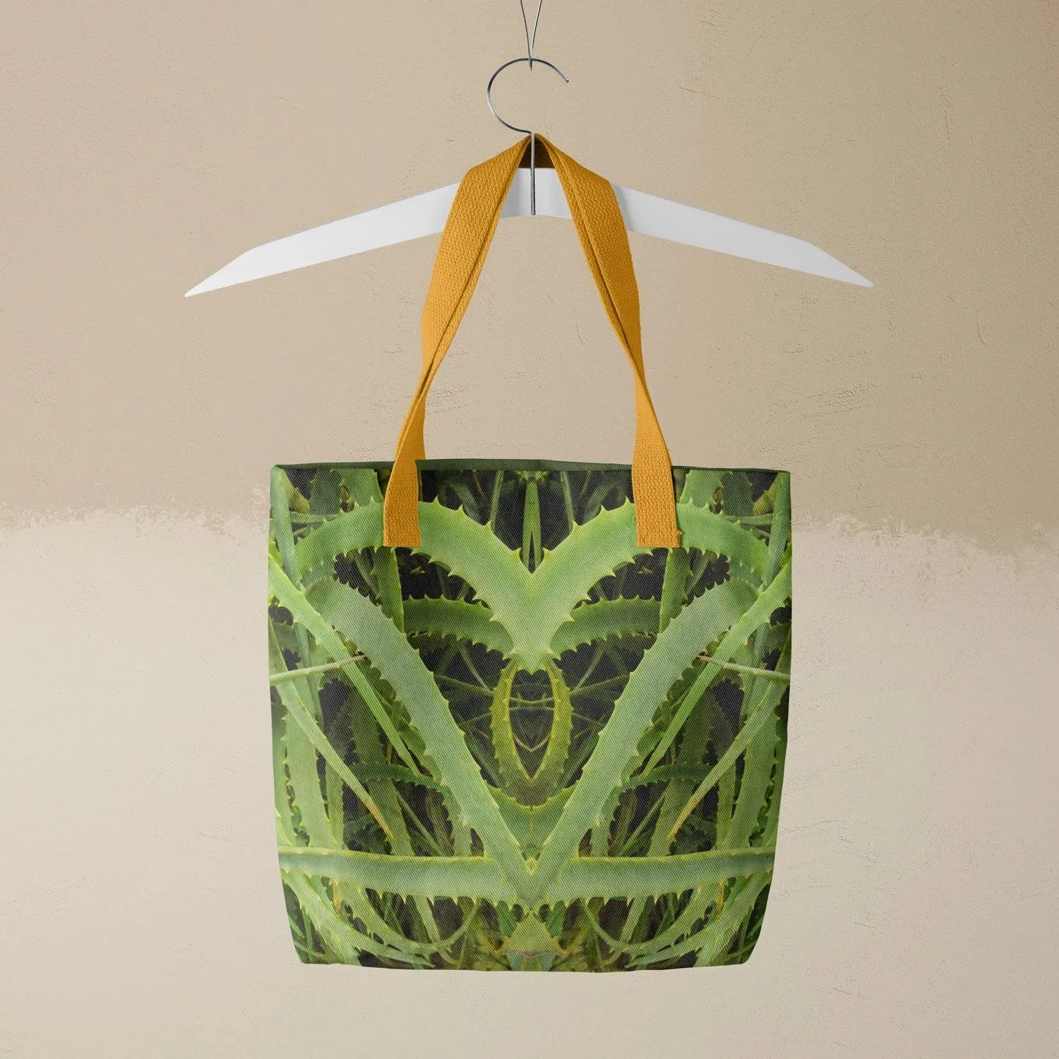 Spiked - Aloe Vera Botanical Op Art Shopping Tote