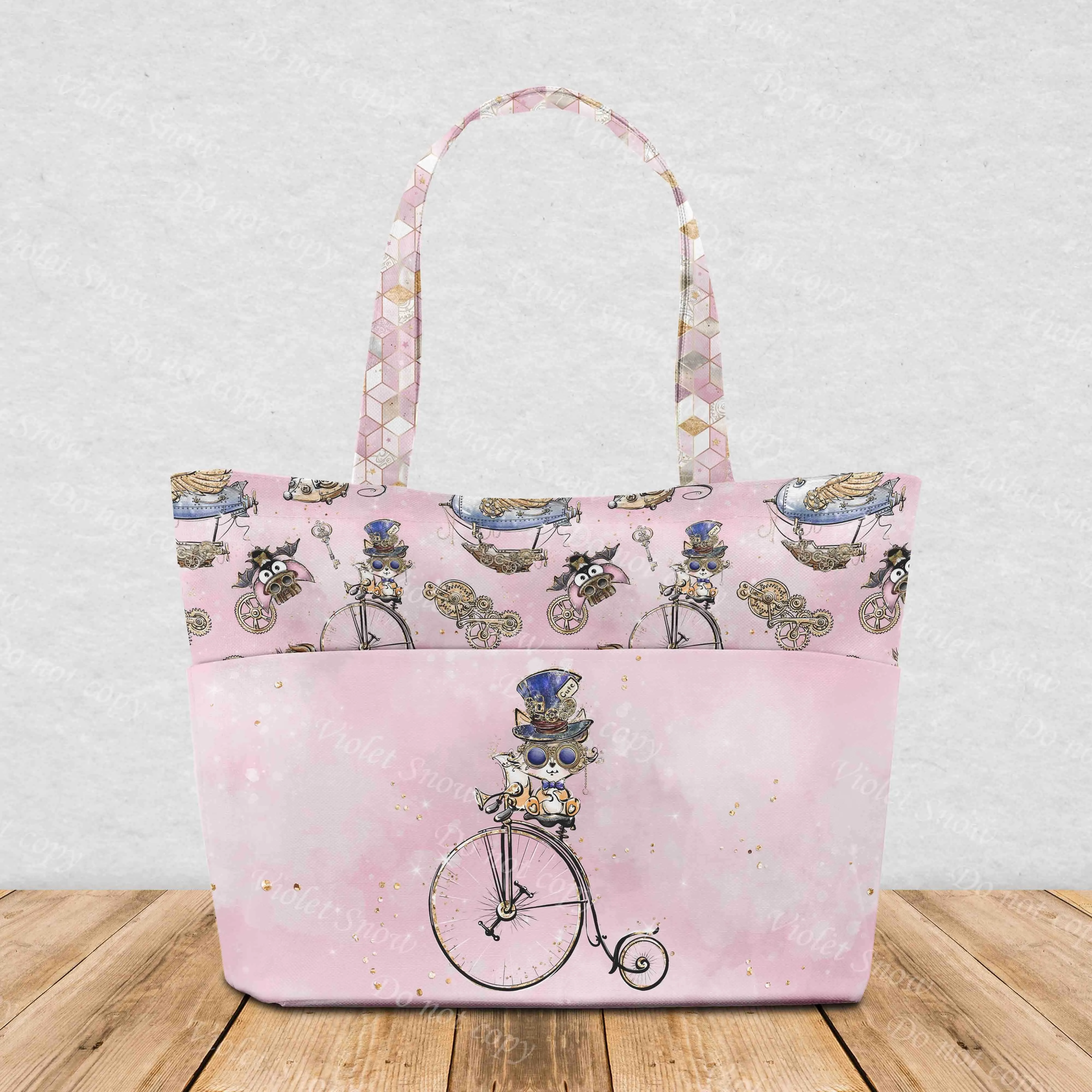 Steampunk Pink Fox and Bike Bag Rapport