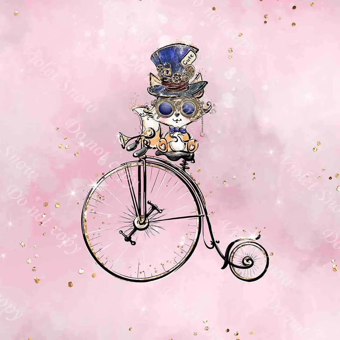 Steampunk Pink Fox and Bike Bag Rapport