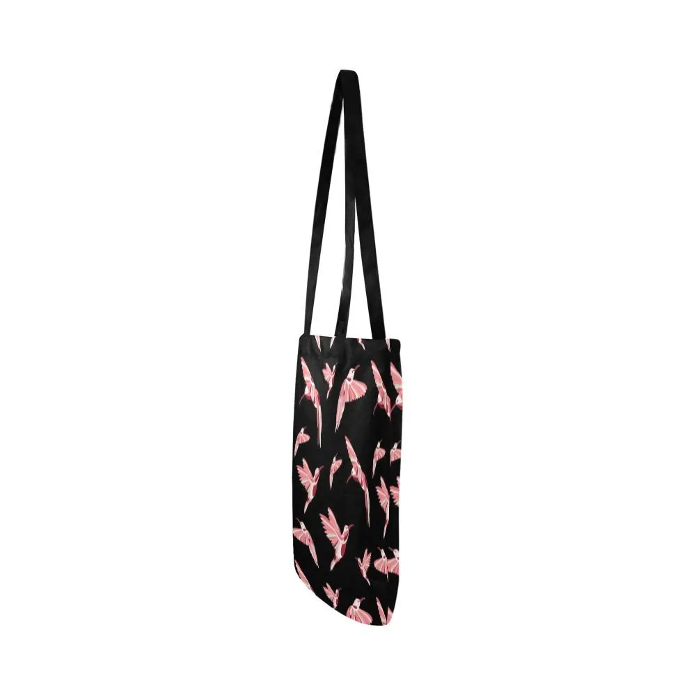 Strawberry Black Reusable Shopping Bag (Two sides)