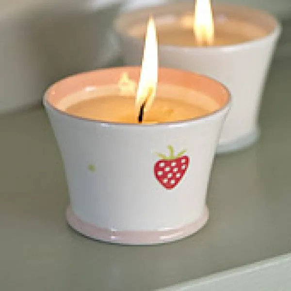 Strawberry Design Ceramic Scented Candle by Suzie Watson