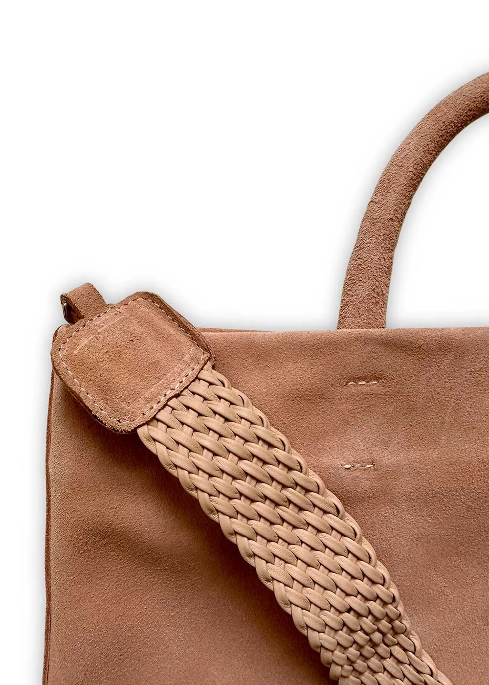 Suede Tote, Ballet Pink