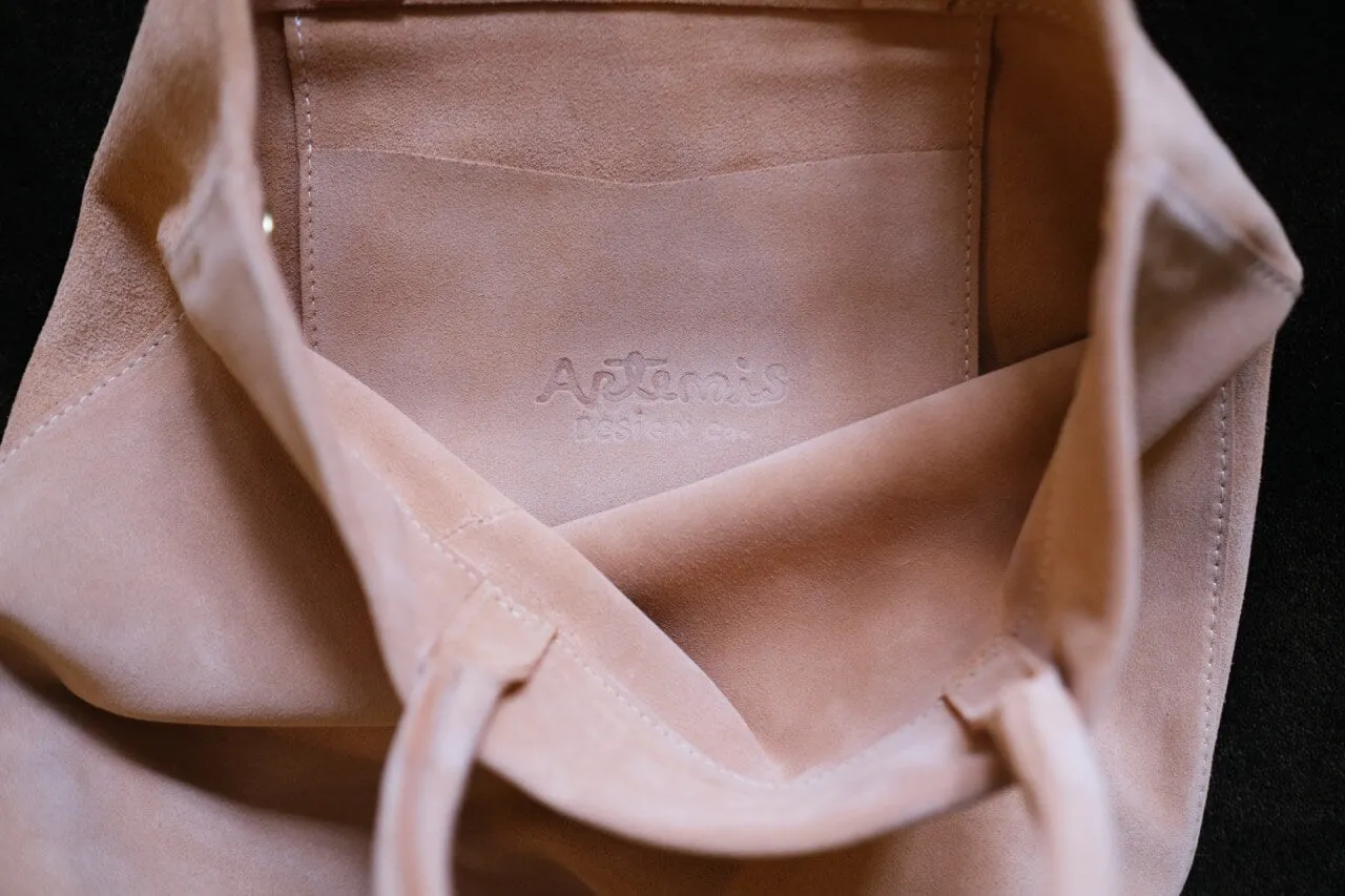 Suede Tote, Ballet Pink