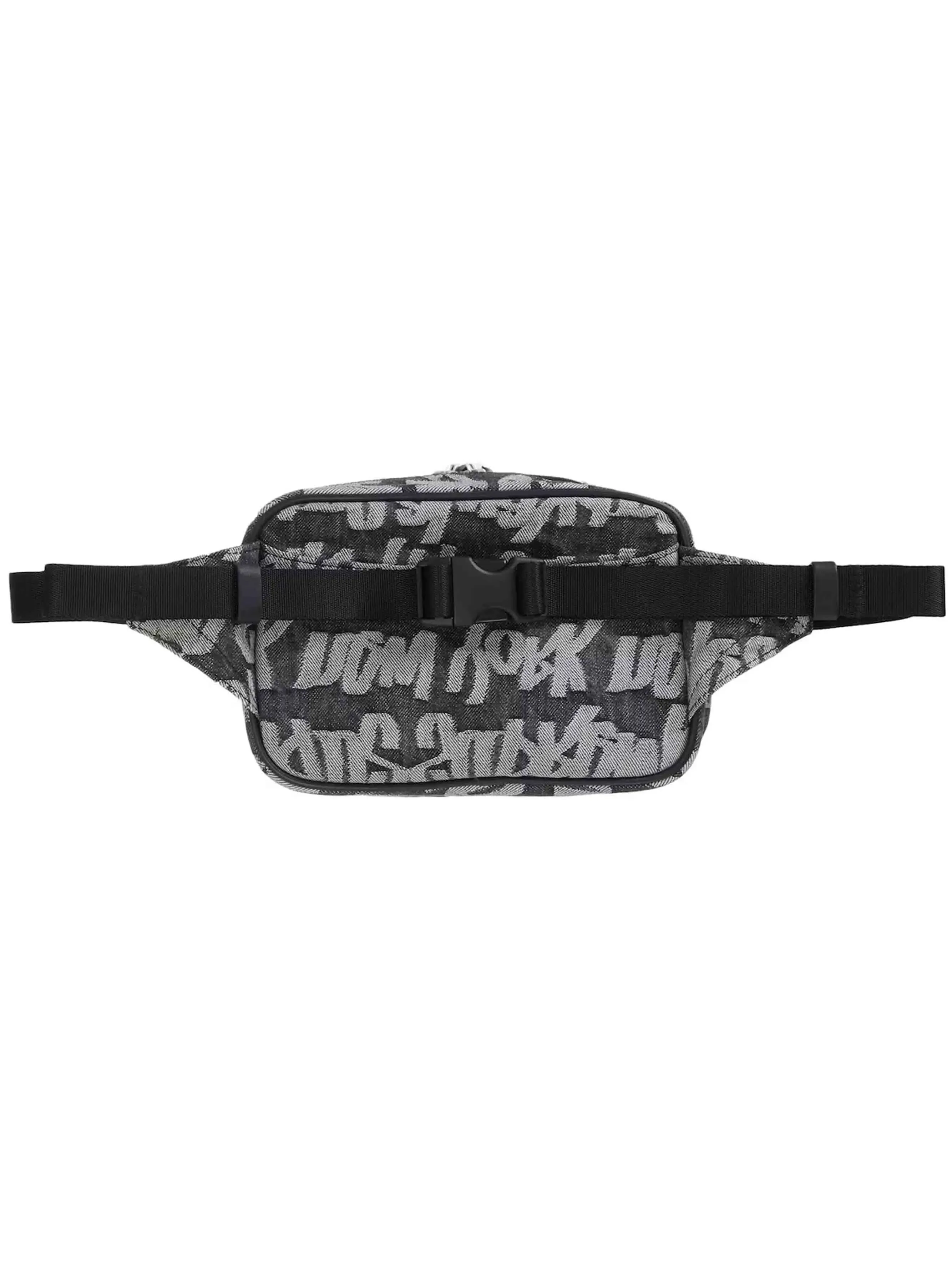 Supreme Fat Tip Jacquard Denim Waist Bag Black (SS22)