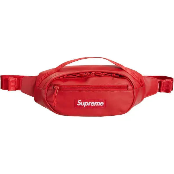 Supreme Leather Waist Bag Red