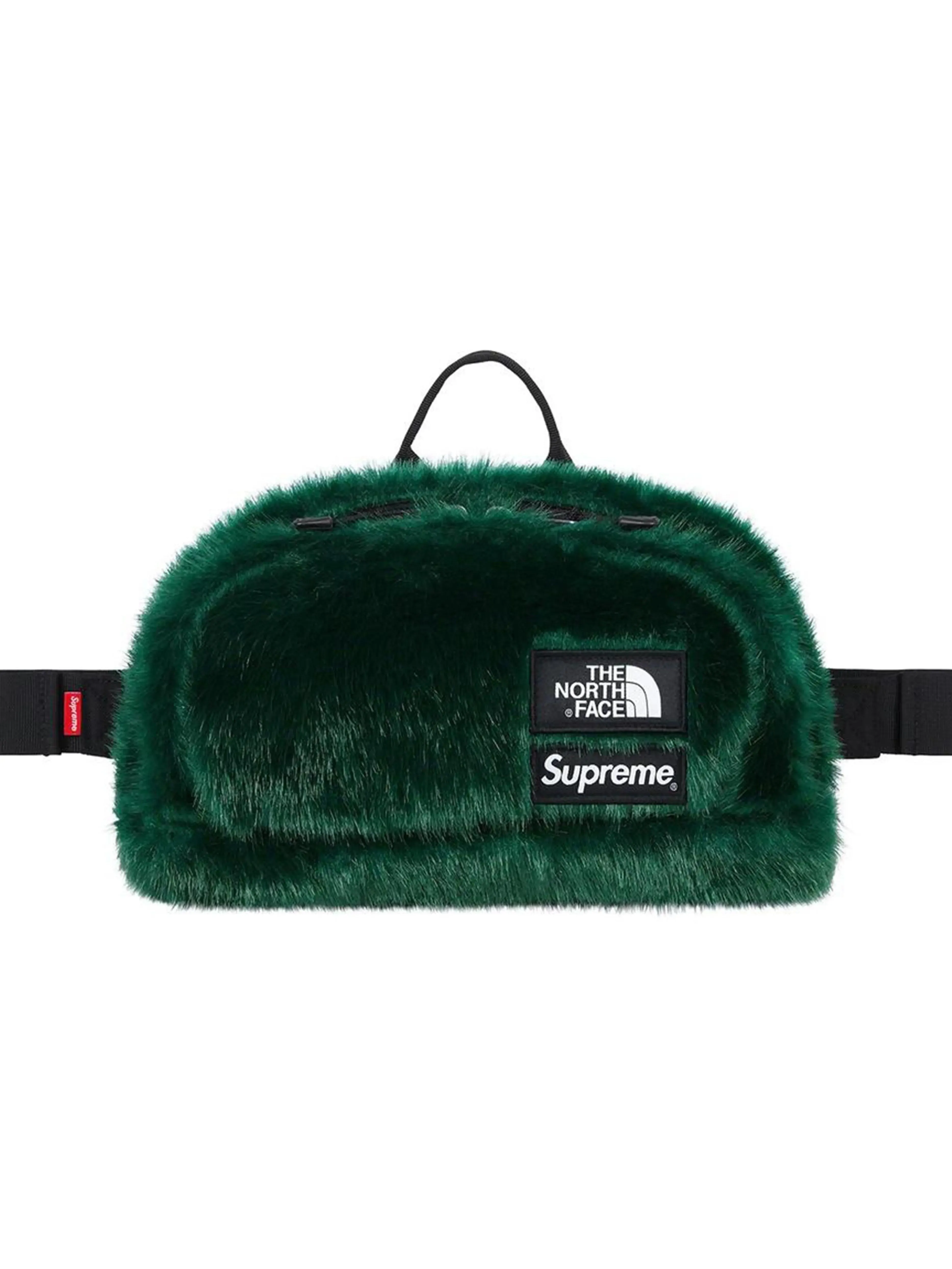 Supreme X The North Face Faux Fur Waist Bag Green