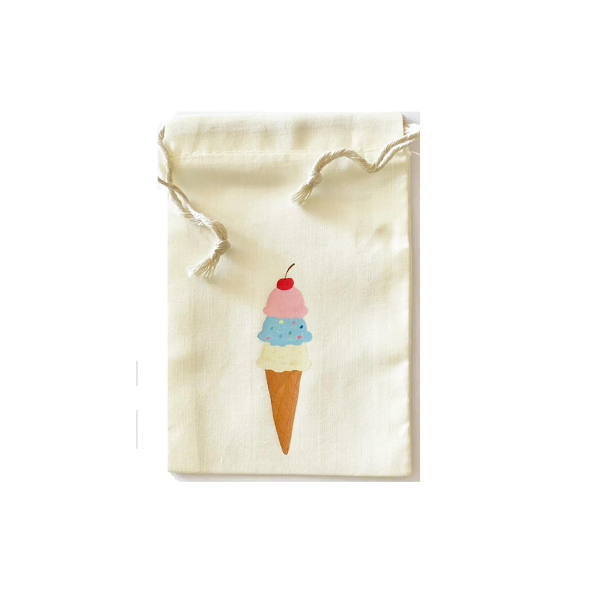 Sweet Icecream Calico Party Favour Bags - Pack of 5