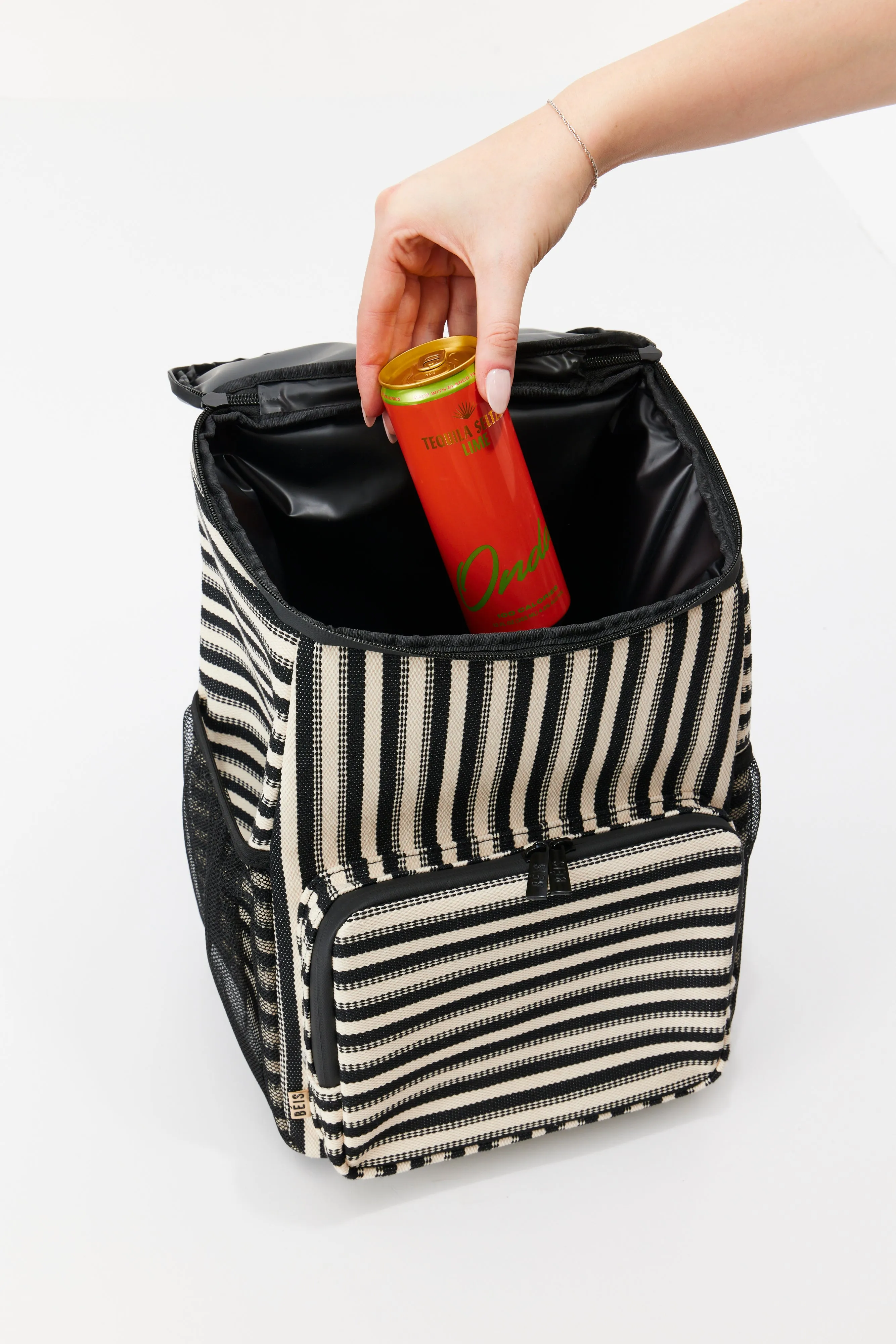 The Backpack Cooler in Black Stripe