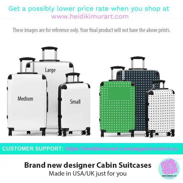 Turquoise Blue Solid Color Suitcases, Modern Simple Minimalist Designer Suitcase Luggage (Small, Medium, Large)