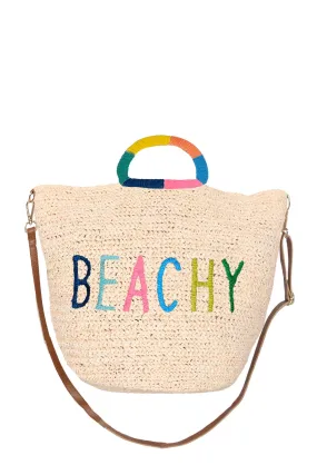 Under the Palms Tote Bag - Beachy Embroidery