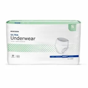 Unisex Adult Absorbent Underwear McKesson Ultra Pull On with Tear Away Seams Small Disposable Heavy  Count of 4 By McKesson