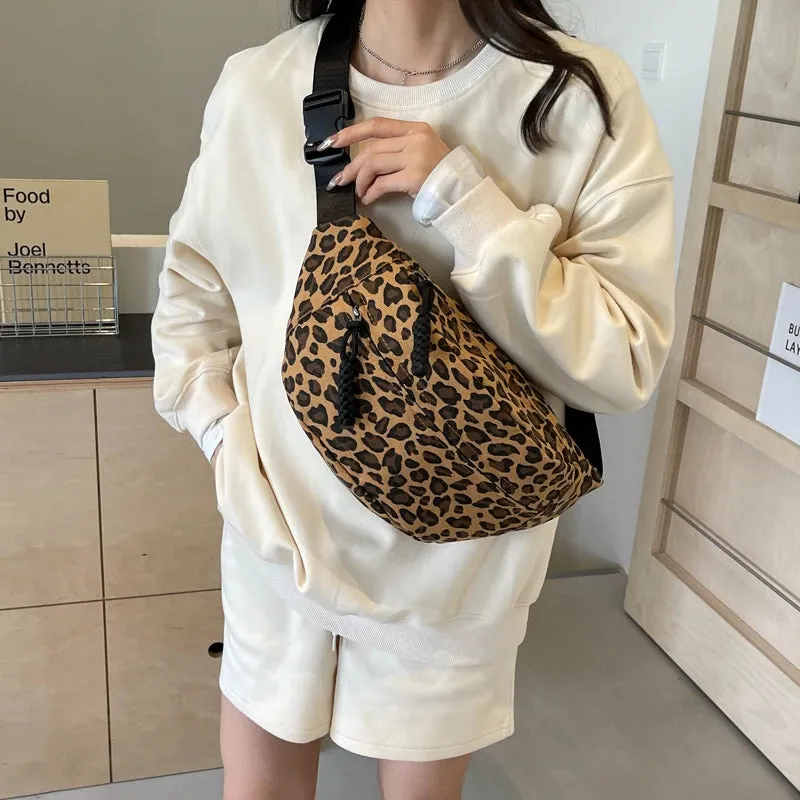 Vintage Leopard Print Fanny Pack Women’s Fashion Bag