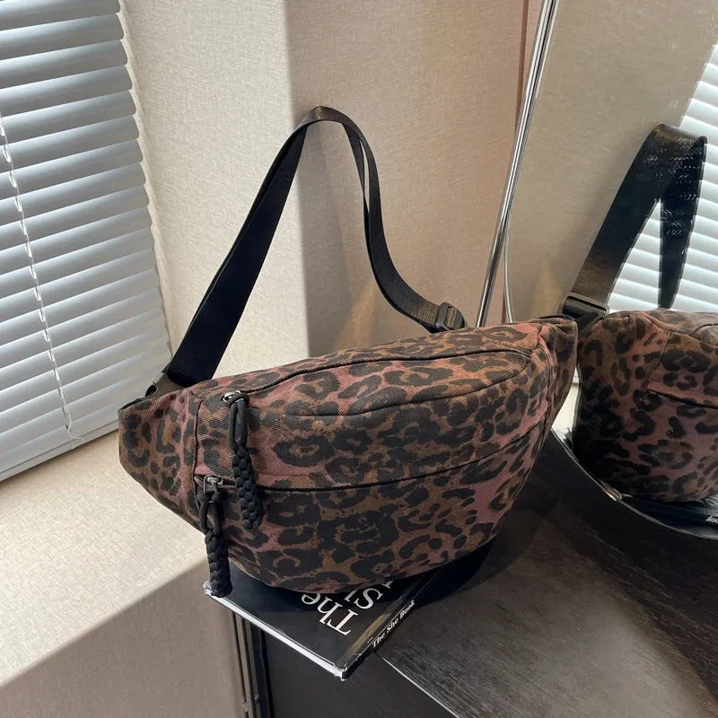 Vintage Leopard Print Fanny Pack Women’s Fashion Bag