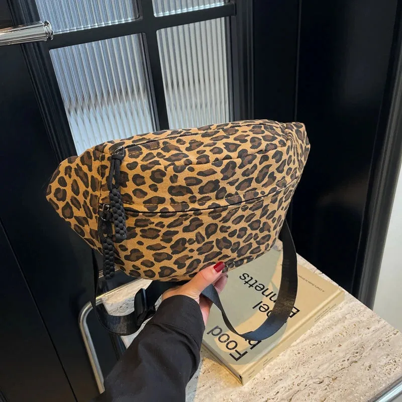 Vintage Leopard Print Fanny Pack Women’s Fashion Bag