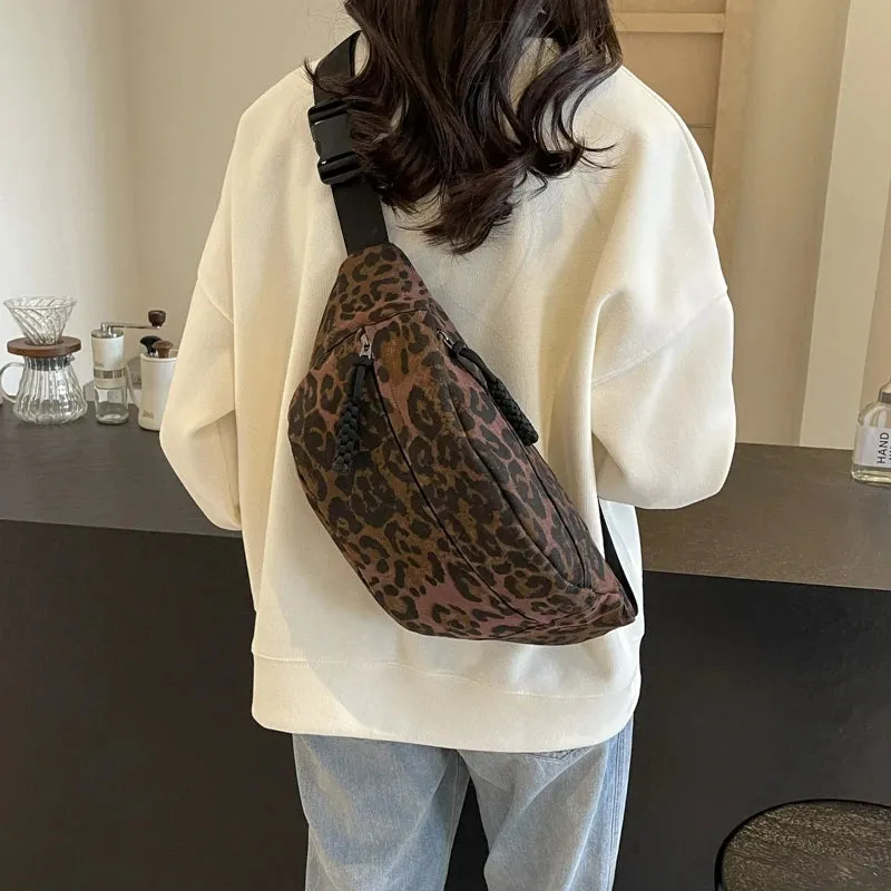 Vintage Leopard Print Fanny Pack Women’s Fashion Bag