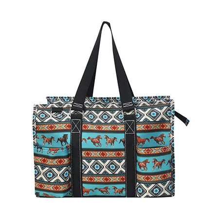 Western Bronco NGIL Zippered Caddy Organizer Tote Bag