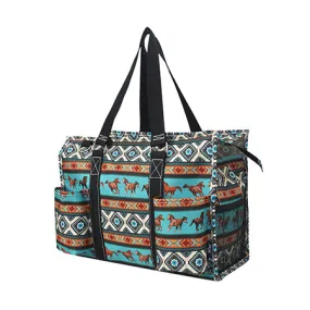 Western Bronco NGIL Zippered Caddy Organizer Tote Bag