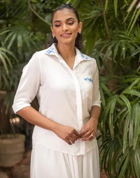 White Blouse with Embroidered Details