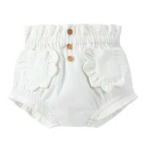 White Denim Ruffle Bloomer