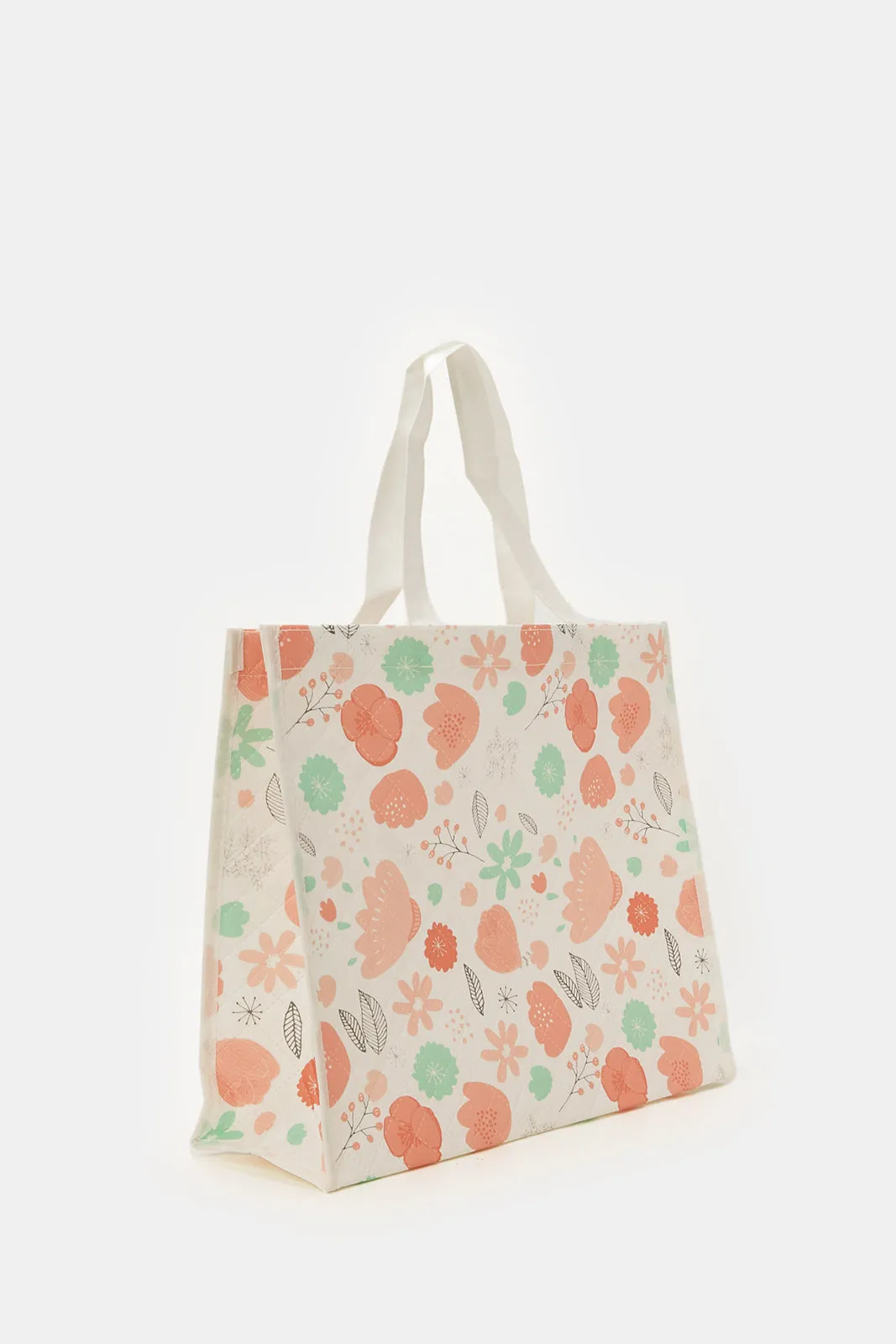 White Printed Shopping Bag