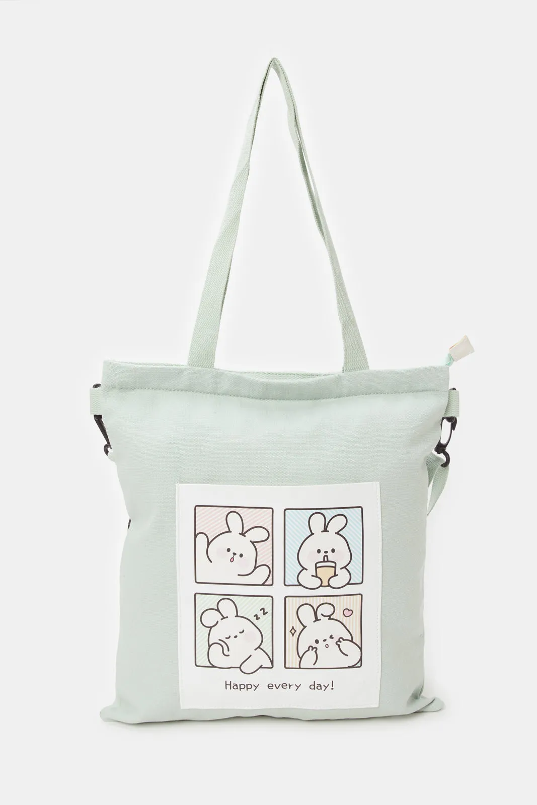 Women Mint Bear Printed Shopper