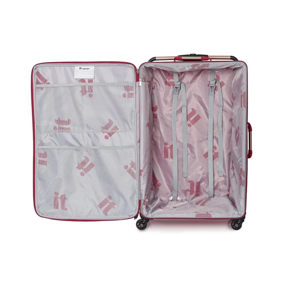 Worlds Lightest 4 Wheel Medium Suitcase- Ribbon Red