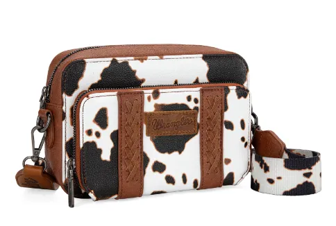 Wrangler Brown Cow Print Crossbody Purse With Wallet WG133-3003BR