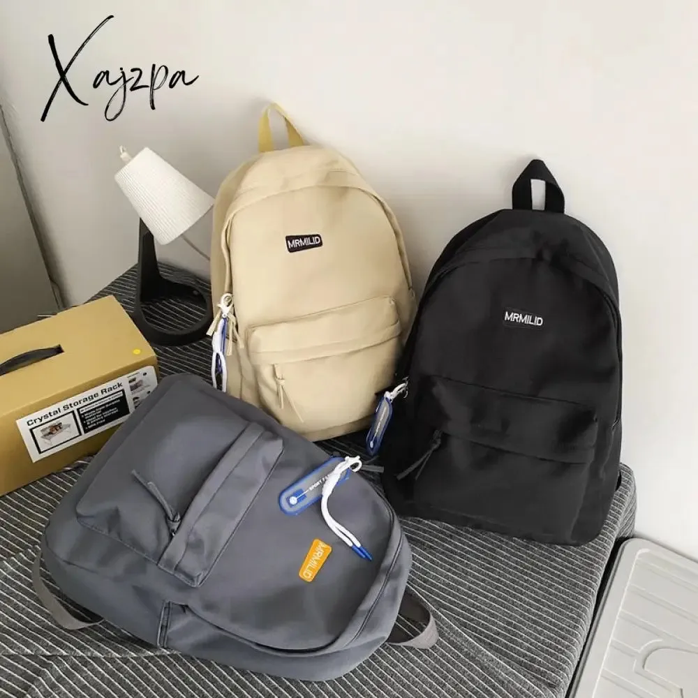 Xajzpa - Cool Male Travel Female Solid Color New Backpack Lady Men Laptop Women Backpack Student Bag Boy Girl Harajuku School Bag Fashion