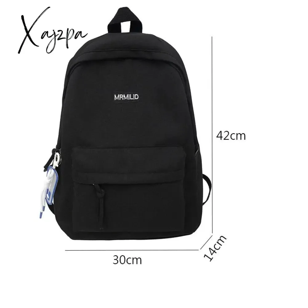 Xajzpa - Cool Male Travel Female Solid Color New Backpack Lady Men Laptop Women Backpack Student Bag Boy Girl Harajuku School Bag Fashion