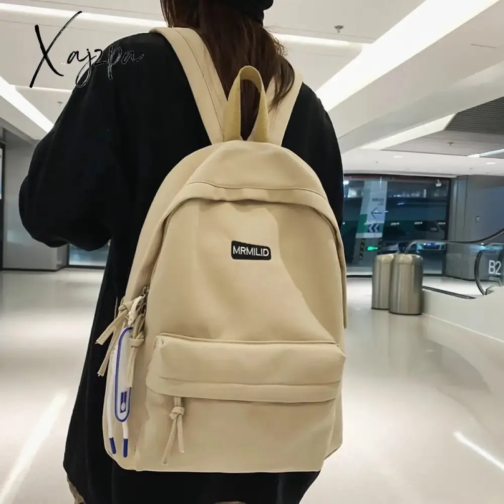 Xajzpa - Cool Male Travel Female Solid Color New Backpack Lady Men Laptop Women Backpack Student Bag Boy Girl Harajuku School Bag Fashion