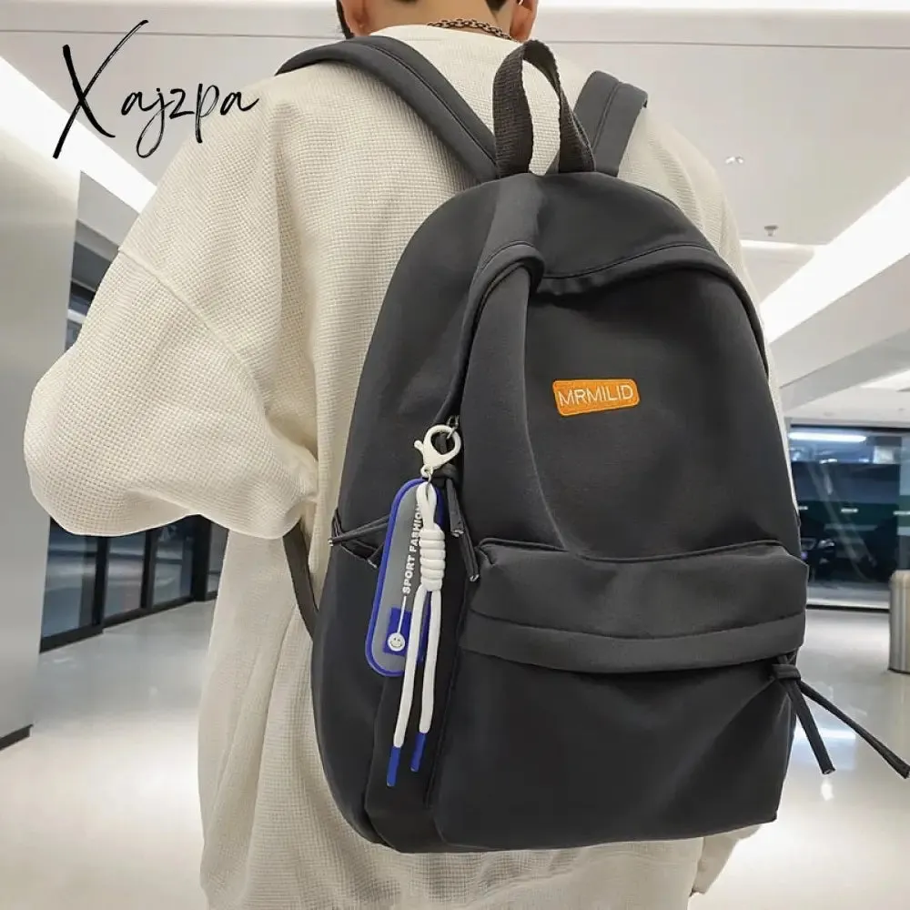 Xajzpa - Cool Male Travel Female Solid Color New Backpack Lady Men Laptop Women Backpack Student Bag Boy Girl Harajuku School Bag Fashion