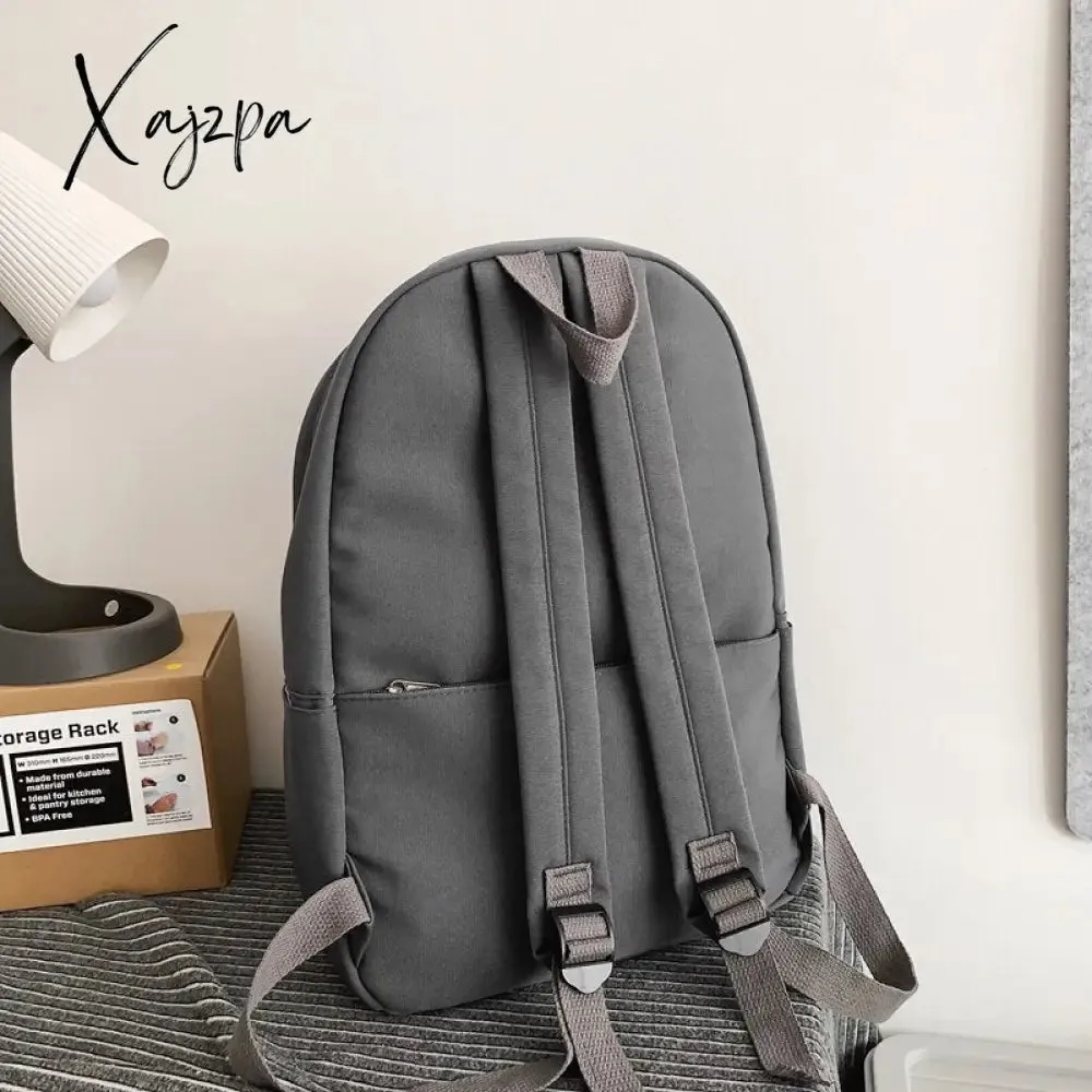 Xajzpa - Cool Male Travel Female Solid Color New Backpack Lady Men Laptop Women Backpack Student Bag Boy Girl Harajuku School Bag Fashion