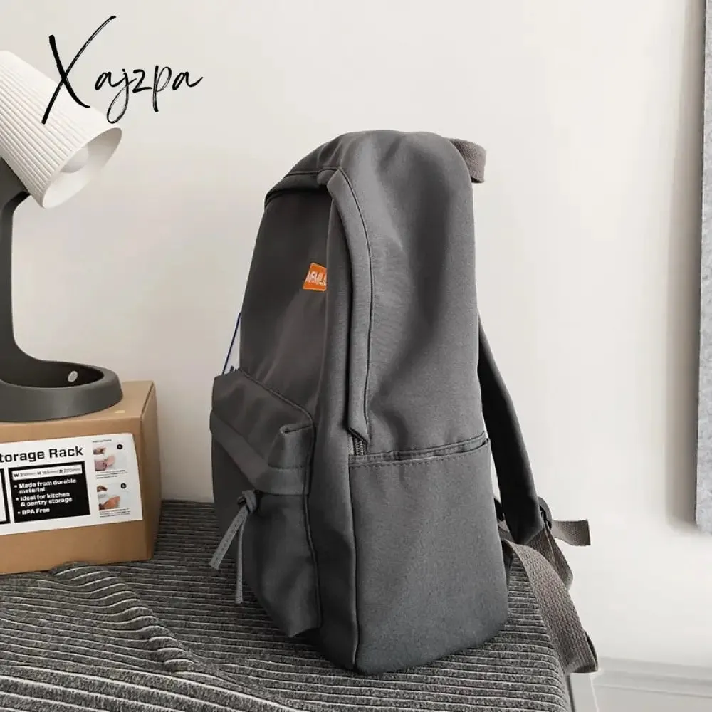 Xajzpa - Cool Male Travel Female Solid Color New Backpack Lady Men Laptop Women Backpack Student Bag Boy Girl Harajuku School Bag Fashion