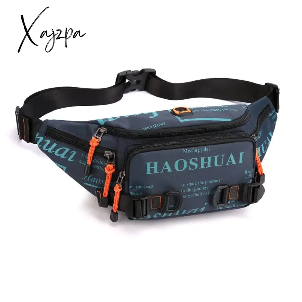 Xajzpa - Men Nylon Waist Pack Belt Bag Running Waterproof Multi-purpose Travel Male Sling Chest Fanny Pack Bum Hip Bags