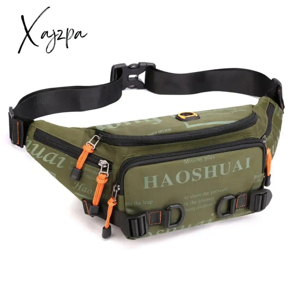 Xajzpa - Men Nylon Waist Pack Belt Bag Running Waterproof Multi-purpose Travel Male Sling Chest Fanny Pack Bum Hip Bags