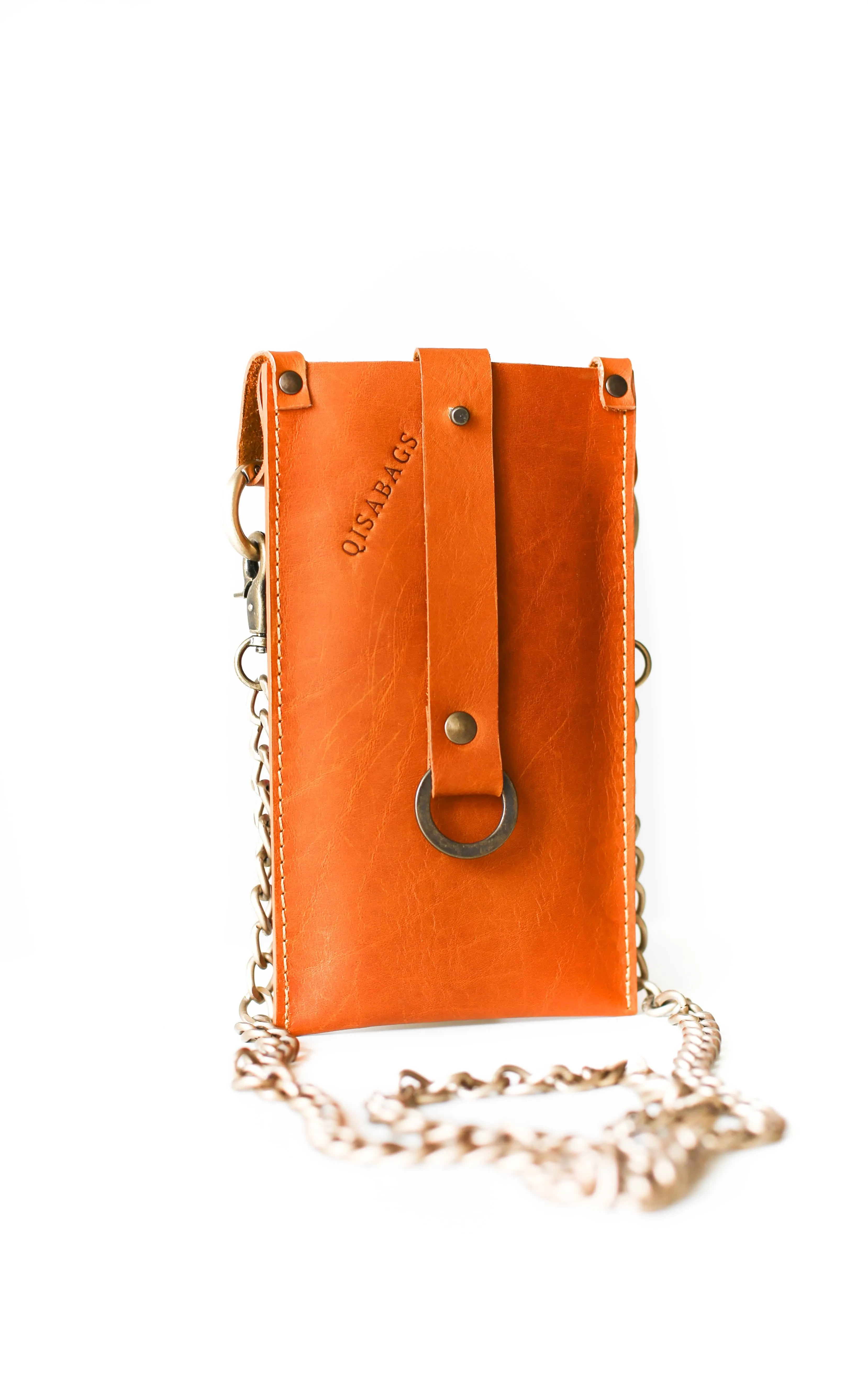 Yellow Leather Phone Bag