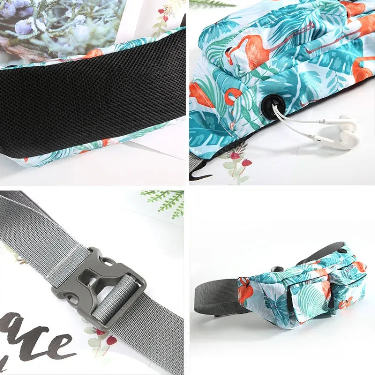 YIPINU YHB Sports Waist Bag Waterproof Outdoor Chest Bag Multi-Function Mobile Phone Bag(Tropical Plants)